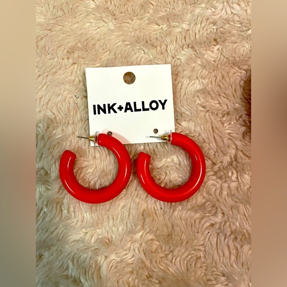 INK+ALLOY Red Resin Earring and Bracelet Set. NWT. - Picture 2 of 6
